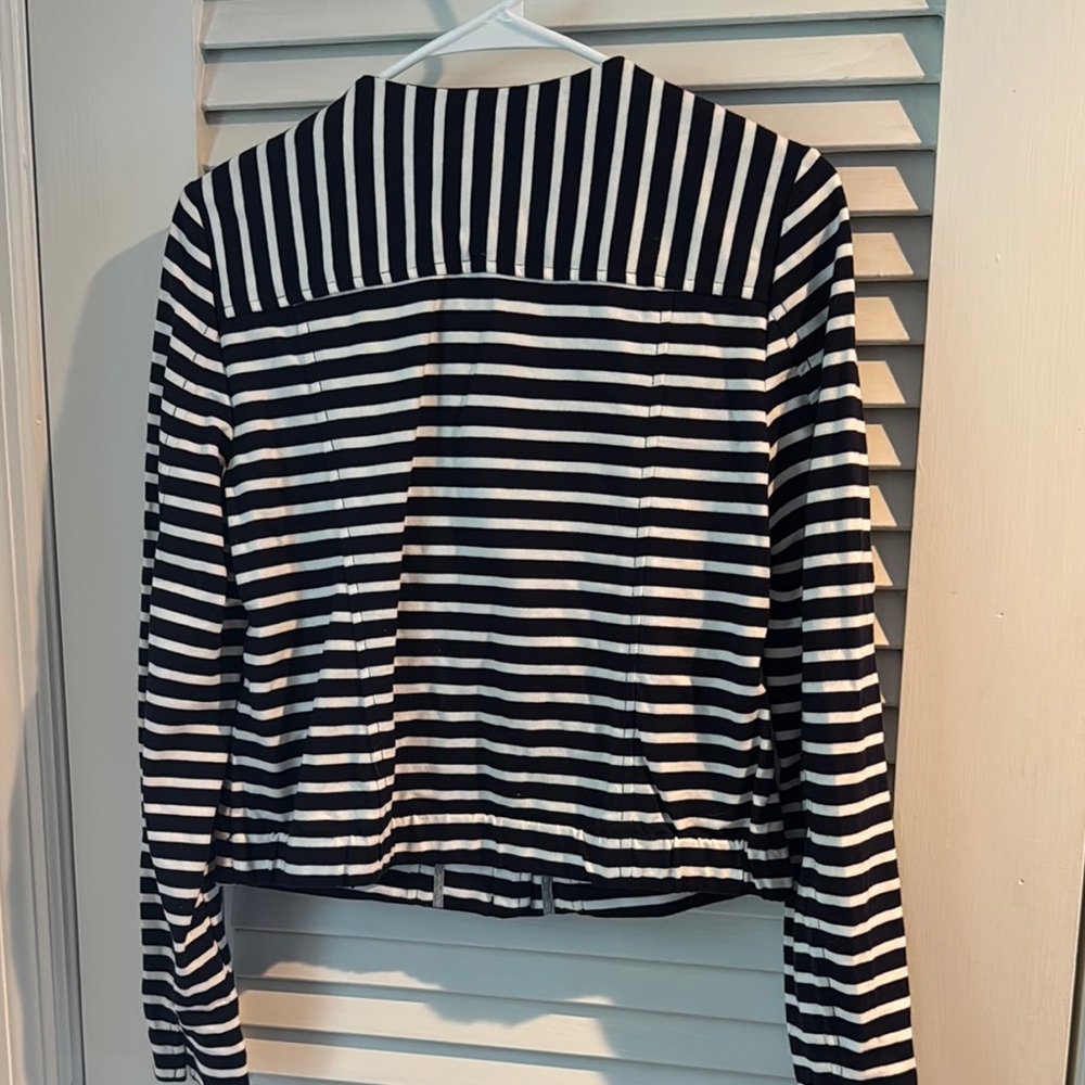 LOFT Women's Striped Blazer in Black and White - Picture 3 of 6